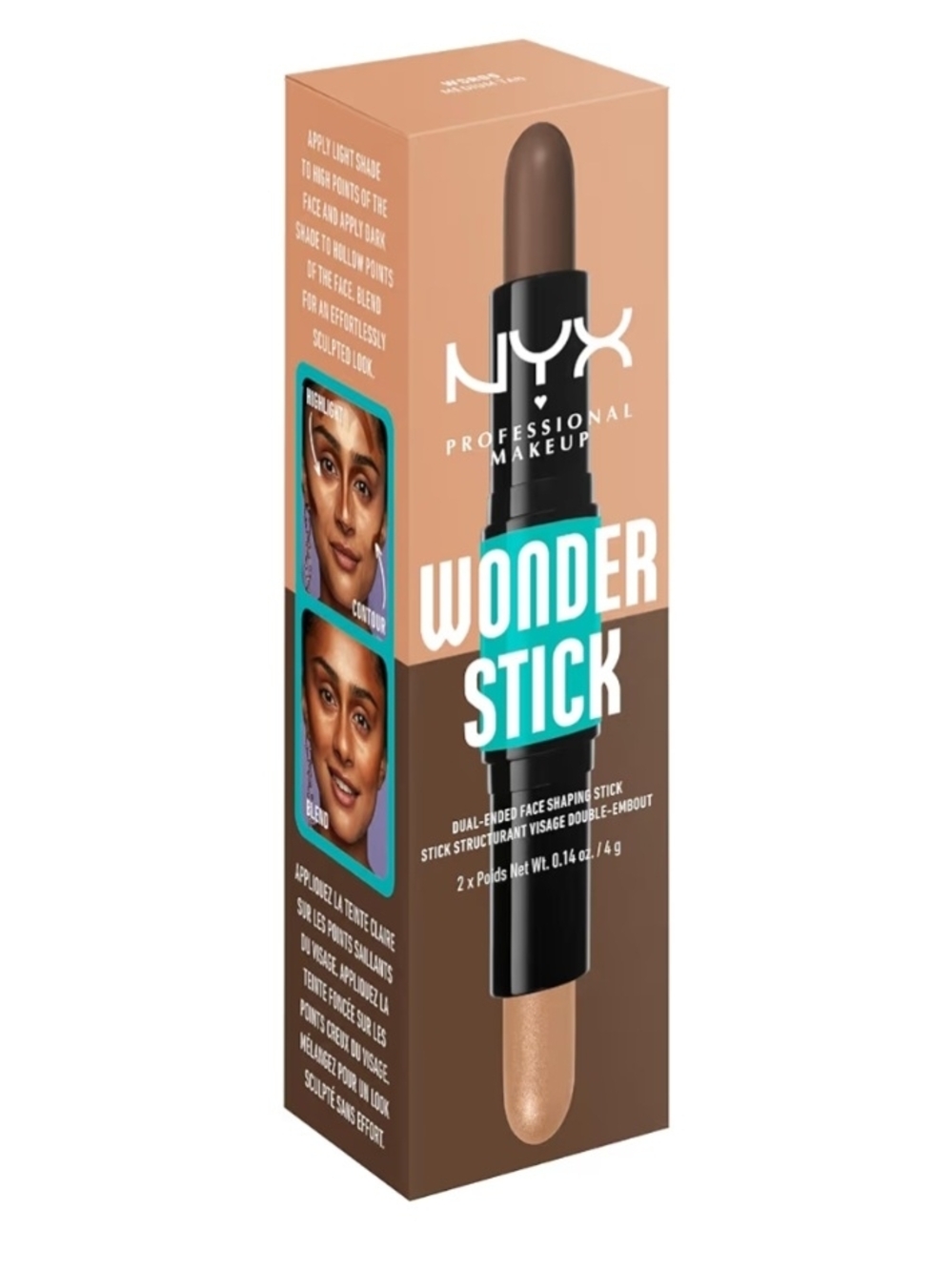 NYX PROFESSIONAL Wonder Stick, Face Shaping & Contouring Stick - Medium TAN